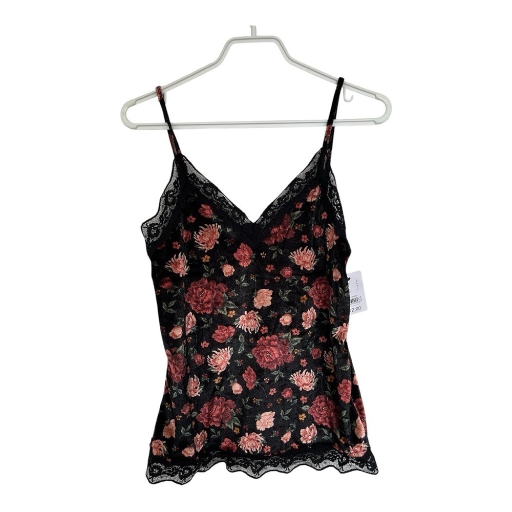 NWT Tezenis Floral velvet and Lace Trim Camisole size